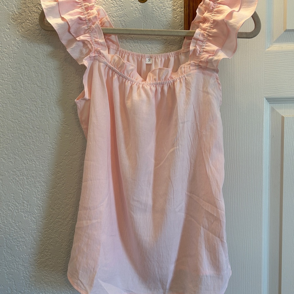 Pink Ruffled Sleeveless PJ Set - Picture 2 of 2
